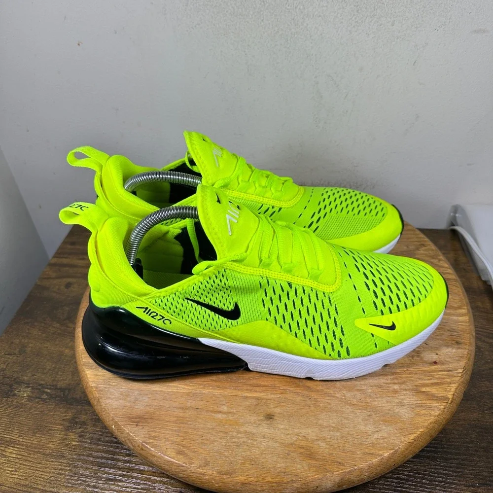 Nike Air Max 270 Men Neon Volt Black Athletic Running Shoes Size 10 AH8050-701
